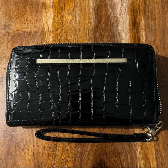 Steve Madden black alligator skin look wallet - Picture 2 of 8